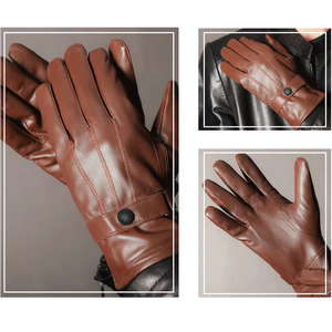 Gants en cuir véritable de mouton brun et noir, personnalisables, en gros, pour la conduite de <span class=keywords><strong>moto</strong></span>, pour hommes et femmes - Product Image 6