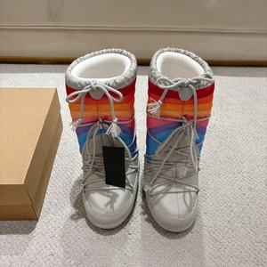 Bottes de neige Moon Ski pour sports d'hiver, épaisses, chaudes, à manches en coton, antidérapantes, résistantes à l'usure, à lanières, longues, en fourrure pour femmes - Product Image 2