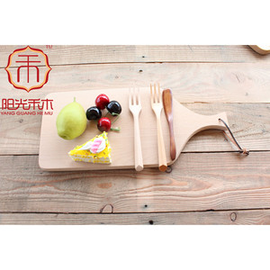 เขียงไม้เนื้อแข็ง Sunshine Hemu ขนาด 39x17.5x1.5 ซม. รูปทรงสี่เหลี่ยมผืนผ้า ไม่ทาสี สำหรับขนมปัง ซูชิ พิซซ่า ถาดเสิร์ฟพร้อมหูจับ - Product Image 5