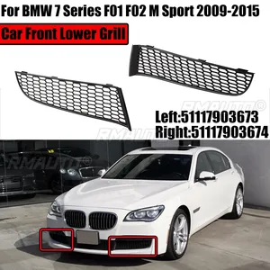 กระจังหน้ารถยนต์แบบเปิดด้านล่าง รุ่น M สำหรับ BMW ซีรีส์ 7 F01 F02 M Sport ปี 2009-2015 51117903673 51117903674 ลายรังผึ้ง - Product Image 1