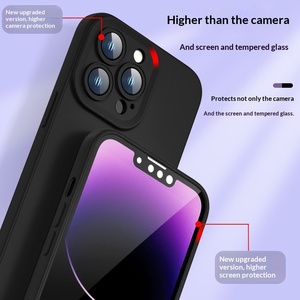 Custodia per iPhone 16 Pro Max in silicone liquido con protezione obiettivo, design anti-caduta a corpo intero, protezione fotocamera, design semplice - Product Image 5