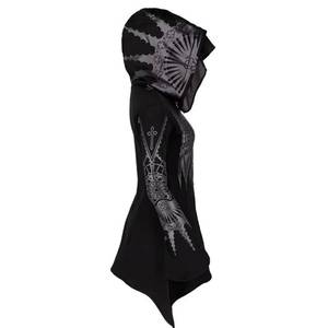 Sudadera con Capucha Negra Oscura Estilo Punk para Mujer, Diseño Gótico Otoño-Invierno de HP, Sudadera Larga con Capucha Estampada de Poliéster, Disfraz de Película o Televisión - Product Image 3