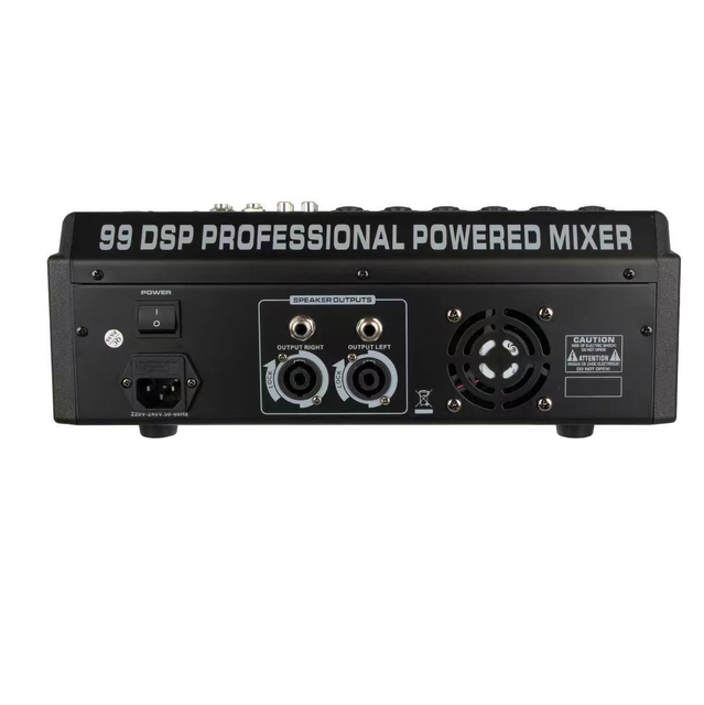 Portable 8 Channel Powered Audio Mixer with Integrated Amplifier USB Bluetooth Effects for Band Event Sound System