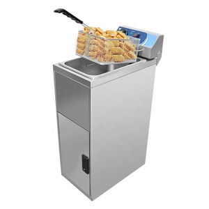 <span class=keywords><strong>Friteuse</strong></span> électrique commerciale 17L pour frites, poulet, restauration rapide, cuisine de restaurant avec tête de commande relevable et vannes de vidange d'huile - Product Image 1