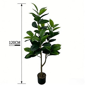 Bonsái de Árbol de Caucho para Decoración de Interiores, Planta Artificial con Hojas Simuladas - Product Image 2