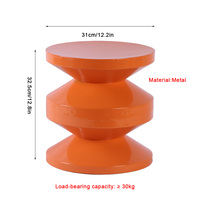 Table d'appoint en métal géométrique style Pop Art moderne, avec plateau brillant, tabouret d'appoint aux couleurs vives, ornement d'espace de salon, couleur personnalisable