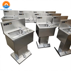 Fregadero de Lavado de Manos con Accionamiento a Pedal y Esterilizador de Cuchillos, Estación de Desinfección Industrial para Herramientas de Carnicería, Equipo para Mataderos - Product Image 6