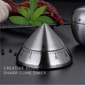 Egg Shape Kitchen Timers Stainless Steel Cooking Clock Cooking Countdown 60 Minutes Alarm Mechanical Countdown