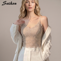Saikou Nouveau Style OEM ODM Personnalisé Camisole en Dentelle Respirante Brodé avec Soutien-Gorge Push-Up Rembourré et Débardeur