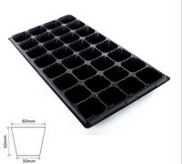 Plateau de semis rectangulaire en plastique noir de haute qualité et durable à 32 alvéoles pour l'agriculture, la culture et la pépinière - Vente en gros