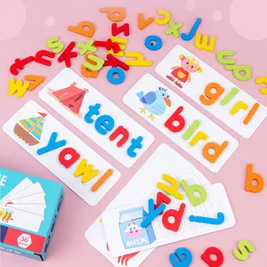26 pezzi giocattolo di legno <span class=keywords><strong>per</strong></span> bambini alfabeto <span class=keywords><strong>inglese</strong></span> ortografia gioco di parole apprendimento precoce cognitivo blocco di costruzione Puzzle - Product Image 2