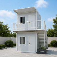 Rumah Kontainer Prefabrikasi Mewah SKYLINE Dijual, Struktur Baja Flat Pack, Panel Sandwich, Rumah Kantor Modular
