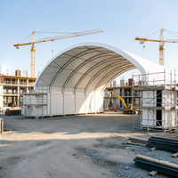 Abri en dôme, structure en acier avec couverture en PVC imperméable et résistante aux UV pour le stockage en extérieur