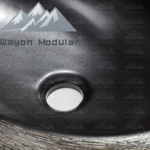 Lavabo en céramique ovale texturé de luxe Wayon <span class=keywords><strong>avec</strong></span> finition intérieure noire contrastée - Product Image 2