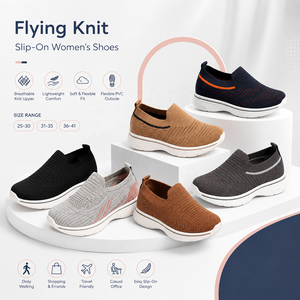 2026 Logo Personnalisé Baskets Chaussette Flyknit Parent Enfant <span class=keywords><strong>Femme</strong></span> Enfants Slip On Marche Gros - Product Image 2