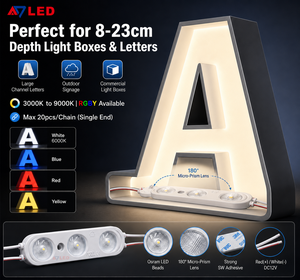 Module LED haute puissance 85x21x8.1mm IP67 DC12V 2.5W Blanc froid 180 °   Éclairage de signalisation extérieure - Product Image 4