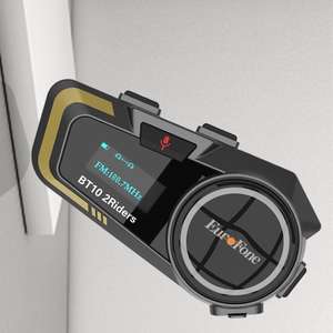 BT10 motosiklet Bluetooth interkom 2 binici grubu sohbet için, HD ses, IP67 su geçirmez, evrensel kask kulaklık - Product Image 4