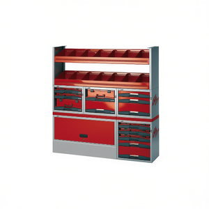 Armoire de rangement automobile 5006 A6 rouge et gris avec tiroirs et étagères pour usage en atelier - Product Image 2