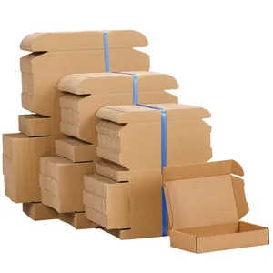 定制标志邮件纸包装盒批发彩色回收瓦楞牛皮纸棕色运输纸邮件箱