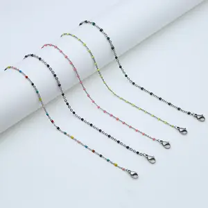 Stainless Steel Drop Oil Chain Hand-made DIY chain colorful enamel Chain