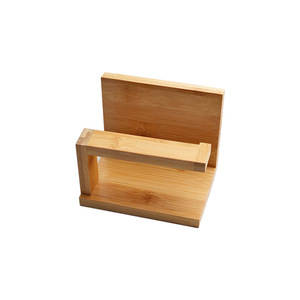 Bamboo Toilet <b>Paper</b> Holder Wall Mount Natural Wood <b>Color</b> Minimalist Design For Bathroom Kitchen Use - Product Image 5