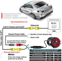 Woolkom 18.5mm 2 en 1 LED caméra de recul avec vision nocturne infrarouge HD et étanche à 170 degrés pour camions et voitures