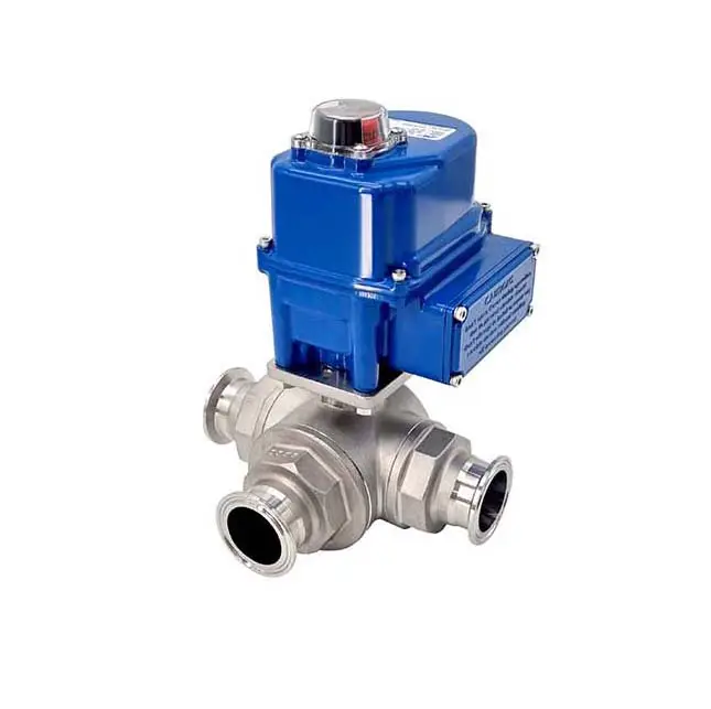 Export Experience Waterproof Motorized Korean Manufactured Control Brass Electric Electric Sanitary 3-Way Ball Valve