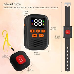 Sistema de Alerta Inalámbrico ANGUS para Cuidadores, Botón de Llamada para Personas Mayores, Alcance de 328 pies, <span class=keywords><strong>Alarma</strong></span> de 110dB, <span class=keywords><strong>Sin</strong></span> <span class=keywords><strong>Cuota</strong></span> <span class=keywords><strong>Mensual</strong></span>, Monitoreo para Adultos Mayores - Product Image 5