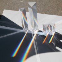 Prisme triangulaire de réfraction en cristal K9 de haute qualité pour expériences de physique scolaire
