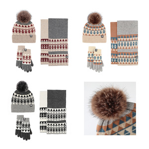 <span class=keywords><strong>Ensemble</strong></span> de 3 pièces pour <span class=keywords><strong>fille</strong></span>, style japonais, gants en tricot, écharpe, <span class=keywords><strong>bonnet</strong></span>, laine chaude, anti-froid, écharpe à pompon - Product Image 3
