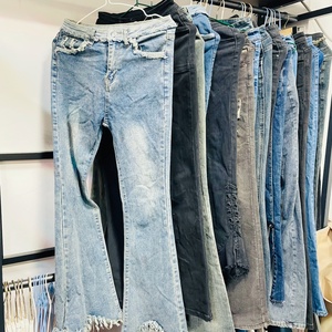 Jeans Vintage Baratos de Alta Calidad, Jeans Desgastados al por Mayor con Salpicaduras de Tinta, Pantalones Rectos y Acampanados de Estilo Urbano - Product Image 6