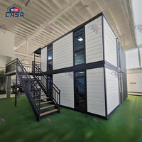 Maison conteneur pliable à double aile de 40 pieds, prête à l'emploi, cabine préfabriquée, chambre à coucher extensible, villa conçue pour le panneau sandwich en acier