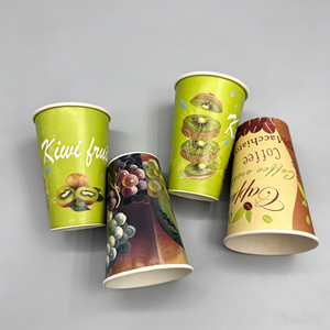 แก้วกระดาษสำหรับเครื่องดื่มกันรั่วเคลือบ PE 240GSM 260GSM พิมพ์ได้ 0-8 สี น้ำหนักและขนาดตามสั่ง พิมพ์ลายสำหรับกาแฟ ชา นม - Product Image 3