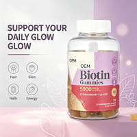 Gummies de biotine en marque blanche OEM, 120 unités, 5000 MCG, Complément alimentaire