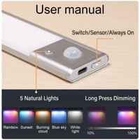 Lumière d'armoire LED RVB à intensité variable et multicolore Veilleuse d'ambiance pour jeux vidéo de bureau TV Home Entertainment Scene Decor Remote