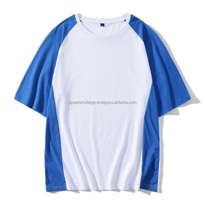 T-shirt manches 3/4 t-shirt de baseball, en coton, avec logo personnalisé imprimé, bloc de couleur deux tons, pour homme, raglan - Product Image 6