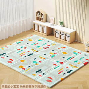 Alfombra de gateo para bebés Xpe 150x180 cm, alfombra de juego suave plegable de doble cara para bebés y niños pequeños, alfombra de piso gruesa e inodora - Product Image 5