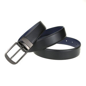 Hochwertiger Neuer Herren-Gürtel mit Drehverschluss aus Echtem Leder, Mattschwarz, Beidseitig Tragbar, Casual-Stil - Product Image 3