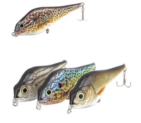 Leurre Jerkbait 6,1 pouces, peinture réaliste, corps de poisson simulé en 3D, fil métallique à l'intérieur, hameçons triples tranchants