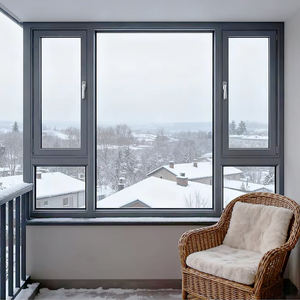Rotura térmica a prueba de viento ahorro de energía triple acristalamiento ventanas abatibles de aluminio para inviernos - Product Image 1
