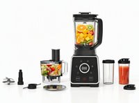 Mixeur Électrique 3-en-1 à Vitesse Variable, Bol de 2L, Commande par Bouton, 1400W, Silencieux, pour Smoothies, Broyage de Glace, Hachoir, Tasse de Voyage