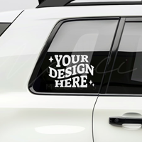 Groothandel op maat gemaakte vorm gesneden transfer sticker verwijderbare vinyl transfer decal voor glas en metalen oppervlakken merkpromotie