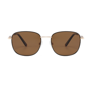 Gafas de Sol Polarizadas con Lentes TAC, Montura Metálica, Color Marrón, Unisex, Estilo Vintage para Conducir, Viajar, Playa - Product Image 1