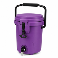 Seau isotherme rotomoulé 14QT avec robinet, distributeur de glace isolé en LLDPE pour le camping, la pêche et les activités de plein air
