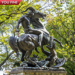 Sculpture Religieuse En Bronze <span class=keywords><strong>St</strong></span> George <span class=keywords><strong>Et</strong></span> <span class=keywords><strong>Le</strong></span> <span class=keywords><strong>Dragon</strong></span> Statue Pour La Décoration De Jardin - Product Image 2