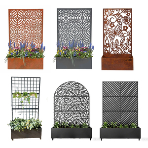 Serie di Vasi per Fiori in Acciaio al Carbonio Nero Opaco, Contenitore per Piante da Giardino Resistente alla Ruggine, Personalizzazione OEM - Product Image 1