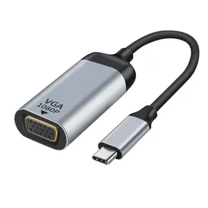 USB C male to VGA Female 1080p cable 15cm black color 4K Mi-compatible vga to HDM converter
