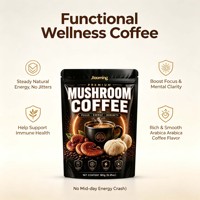 Poudre de café aux champignons OEM avec étiquette privée, emballage en gros, mélange énergétique pour l'immunité et le bien-être quotidien