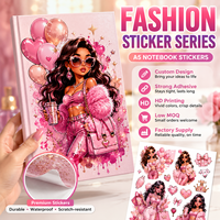 Autocollants décoratifs pour carnet A5, style western cowgirl, en vinyle coloré imperméable, imprimés sur mesure, faible MOQ