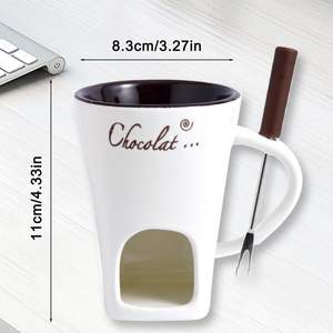 Mug à <span class=keywords><strong>fondue</strong></span> au chocolat Yongli, mug en céramique pour faire fondre, tasse à café pour <span class=keywords><strong>fondue</strong></span>, mug à <span class=keywords><strong>fondue</strong></span> pour chocolat, fromage, beurre, 130 ml - Product Image 2